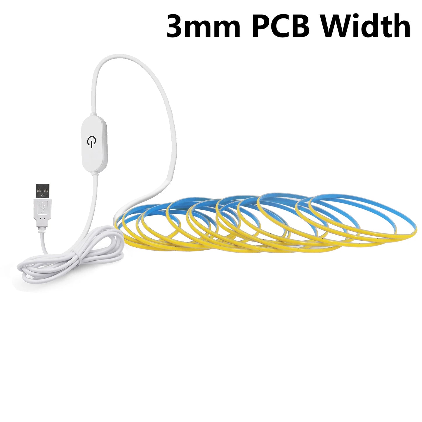 COB LED Strip with Touch Switch 5V USB Flexible Tape
