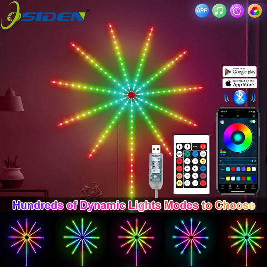 RGBIC Firework Strip Lights LED Bluetooth APP Control Neon Strip