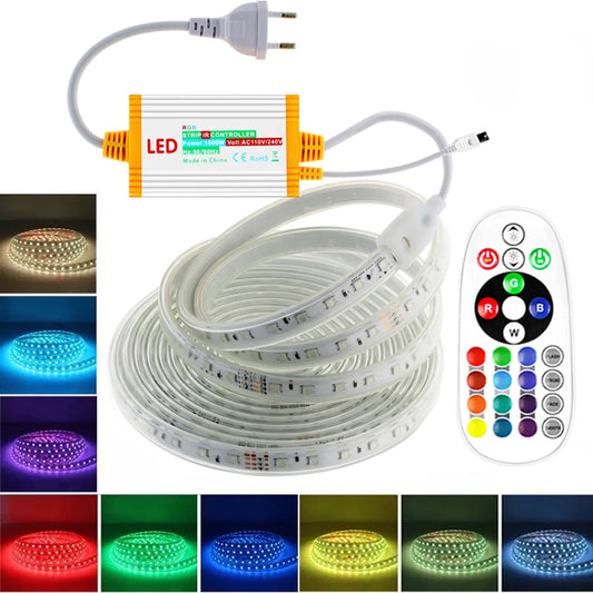 RGB LED Strip Light 220V Waterproof/Multi-Colors/Multi-Modes
