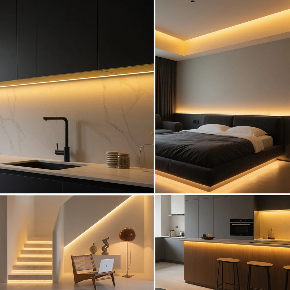 Black PCB COB LED Strip Light High Density Lighting