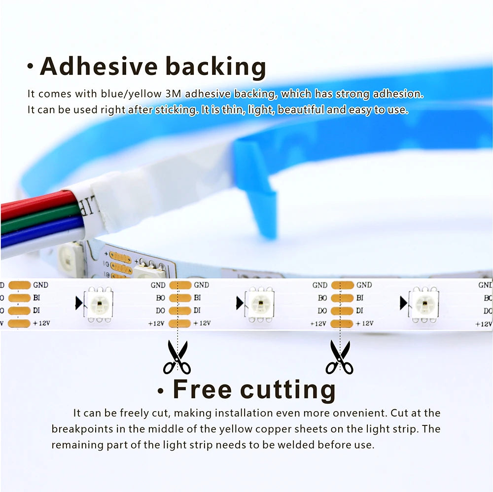 DC12V WS2815 1m-5m WS2813 WS2812B RGB LED Pixels