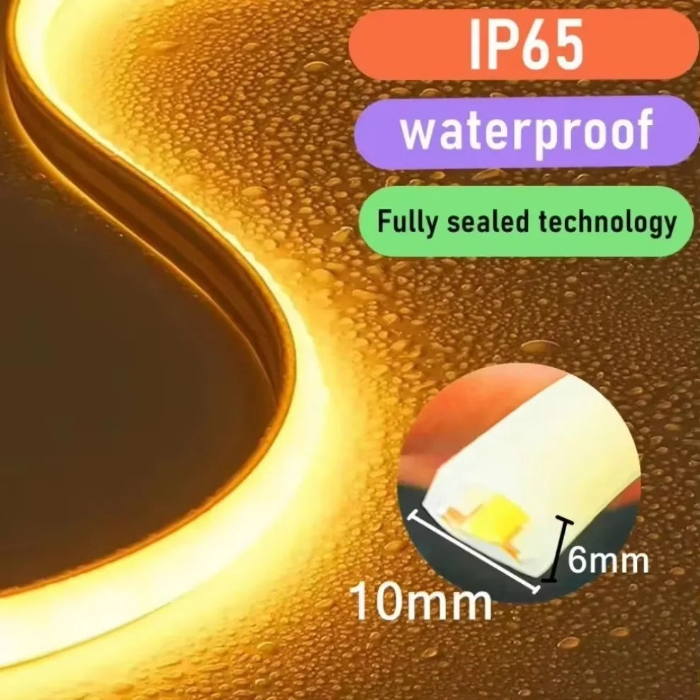 1-30M 220V COB LED Lamp Strip 288LEDs/m RA90 Outdoor IP65