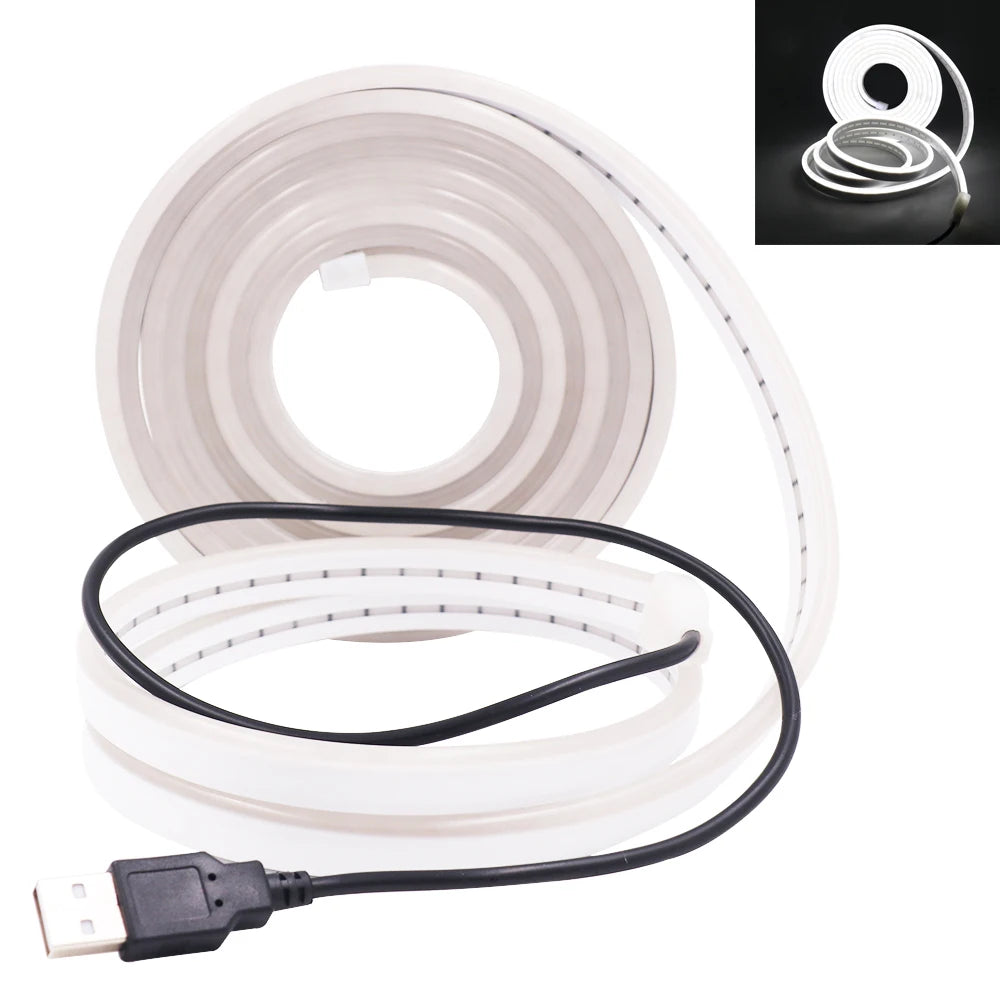 USB Neon LED Strip Light 5V 120LEDs Flexible Neon Rope Tape