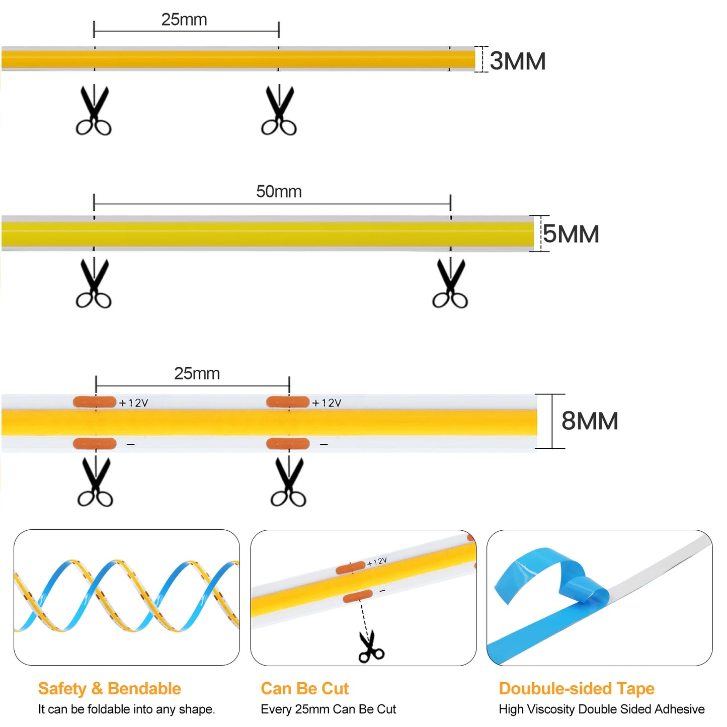 LED Strip Light for Home Decor Flexible Ribbon TV Backlight Rope