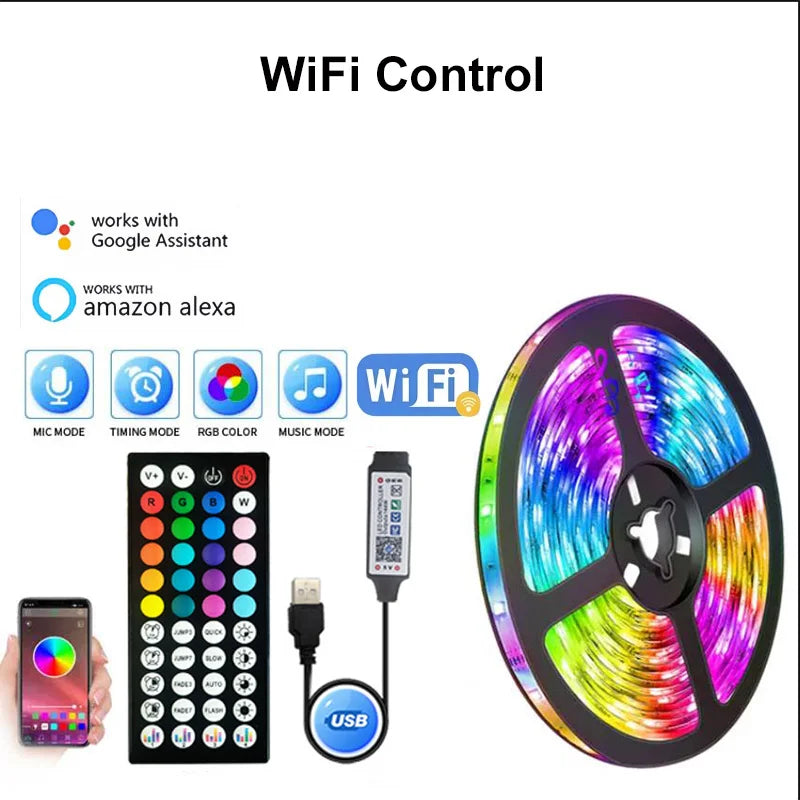Bluetooth LED Strip Lights SMD 5050 RGB APP Remote Control