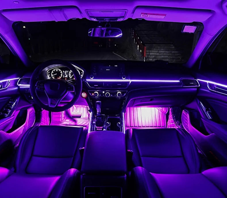 Led Car Ambient Lights App Control Optic Strip Acrylic Fiber