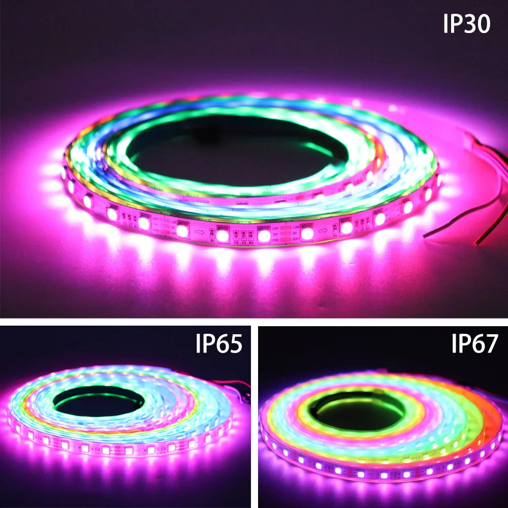 SK6812 DC12V RGBW RGBWW 5050SMD Led Strip Light One IC Drive 3Leds  4 IN 1 Smart Light
