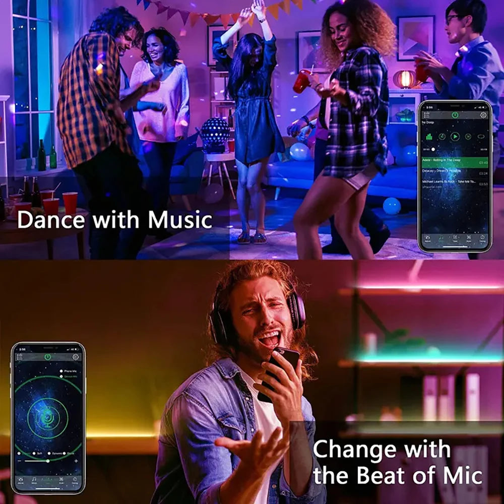 40M/131Ft Led Strip Lights APP 44Keys Music Sync Remote Control