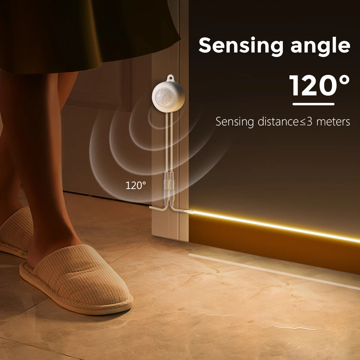 Sensor Slide Led Strip 24V 10M Smart PIR Motion Sensor COB LED Strip Light – Led Strips Room