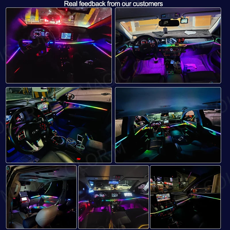 18 in 1 Car Ambient Light 64 Color Acrylic Strips App Control