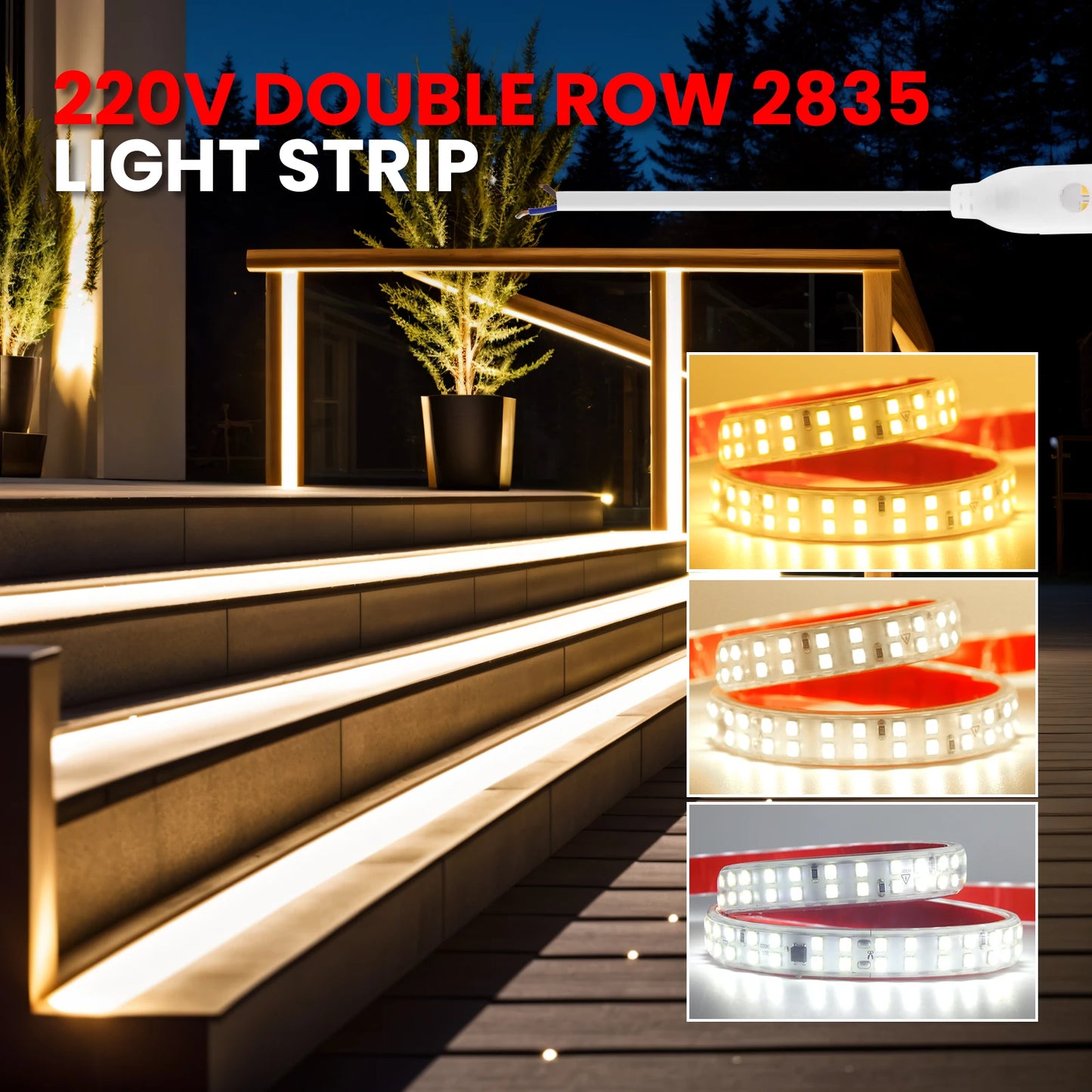 230V 240LED/m Strip Light Wire Switch Power Kit