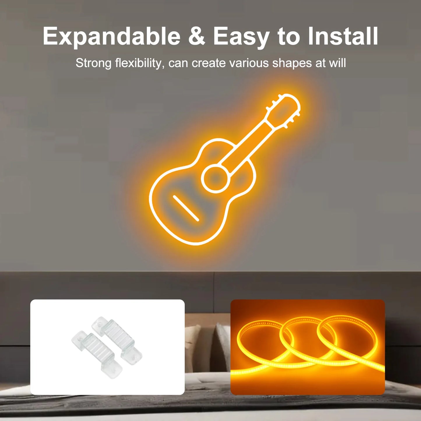 220V COB Neon Strip Light EU Plug Waterproof Outdoor