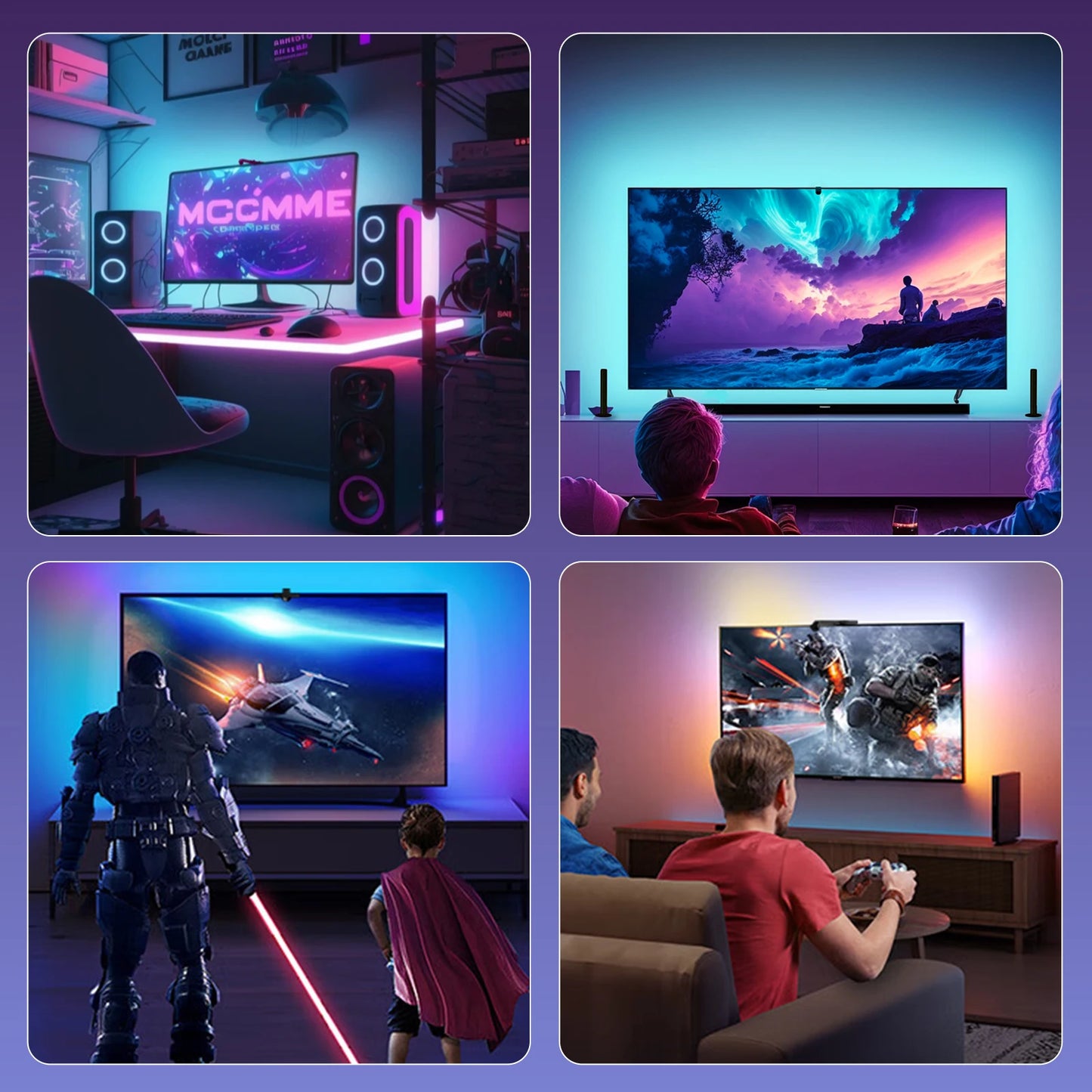 Immersion TV Backlights with Camera Smart Ambient TV Strip Light