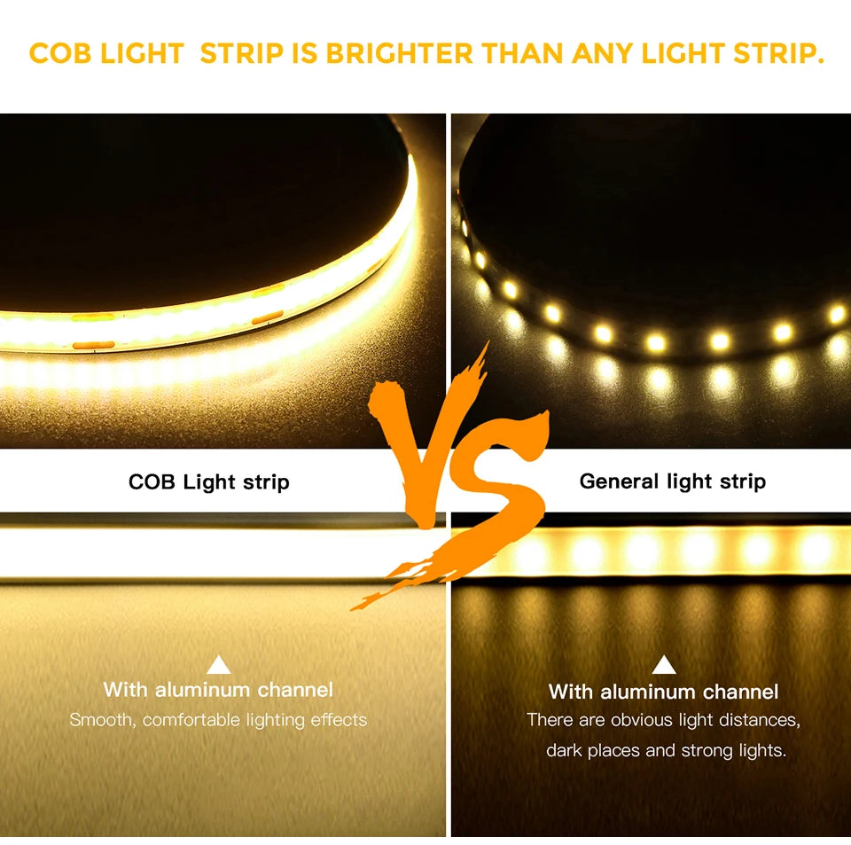 Super Bright USB COB LED Strip Light 320leds/m DC 5V