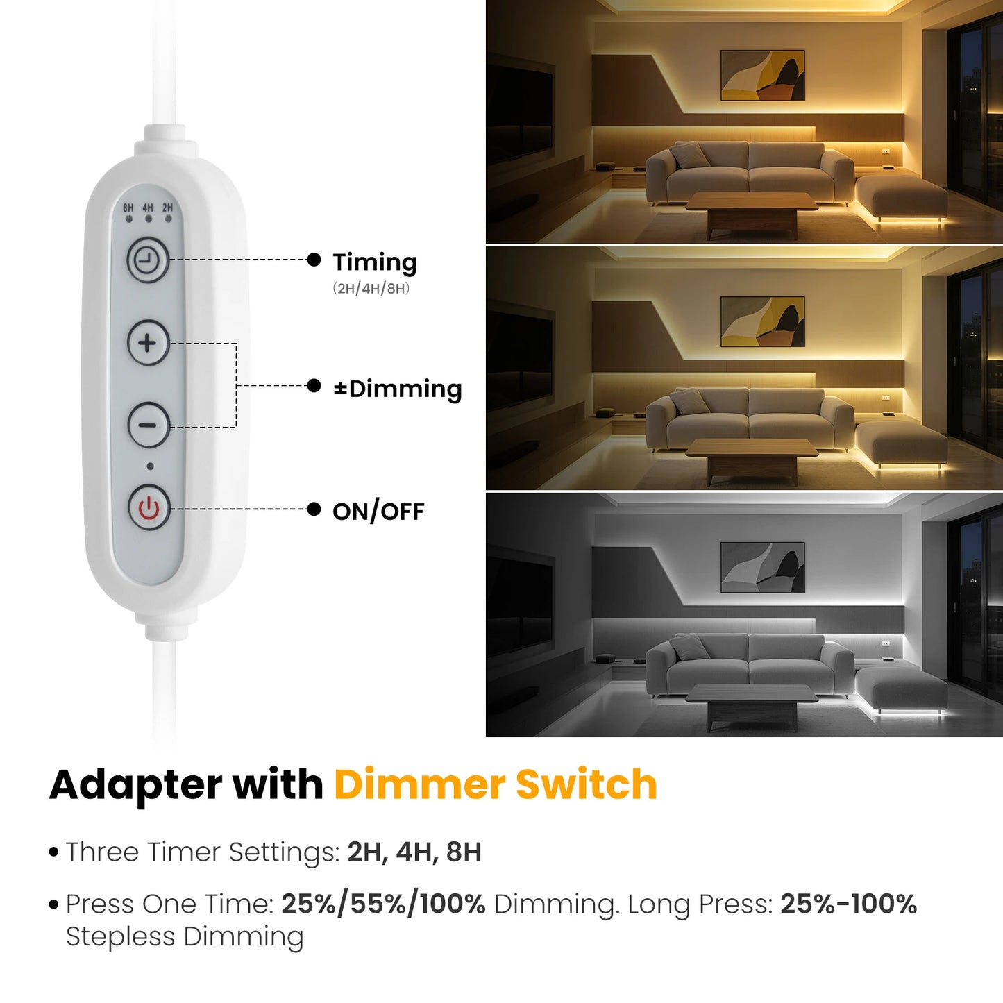 AC 220V Dimmable COB LED Neon Strip With Dimmer Lighting