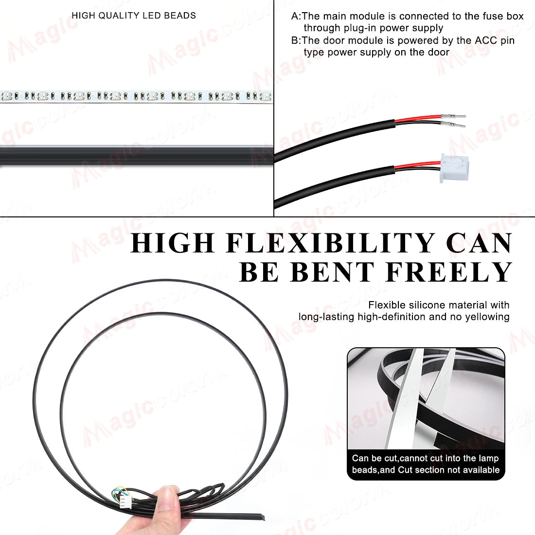 18 in 1 Led Car Ambient Lights 213 64 Color RGB