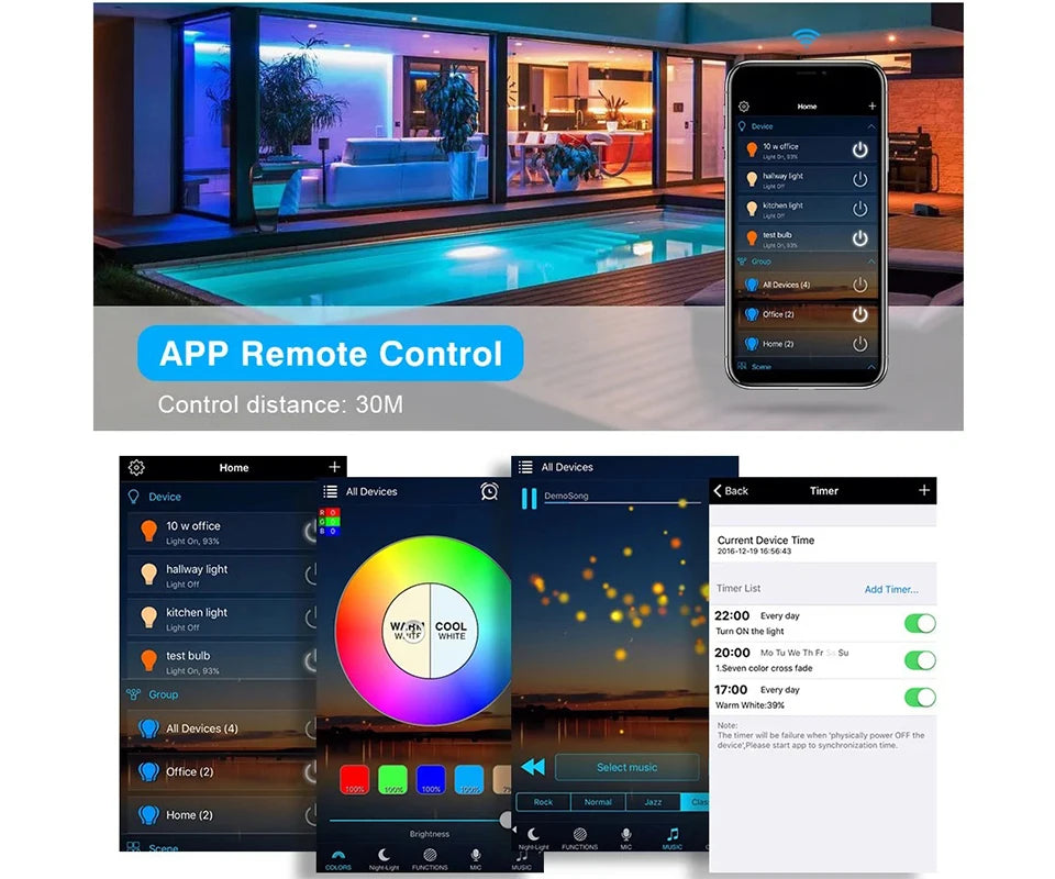 Wifi Led Strip Lights Rgb 5050 Bluetooth Led Tape Light