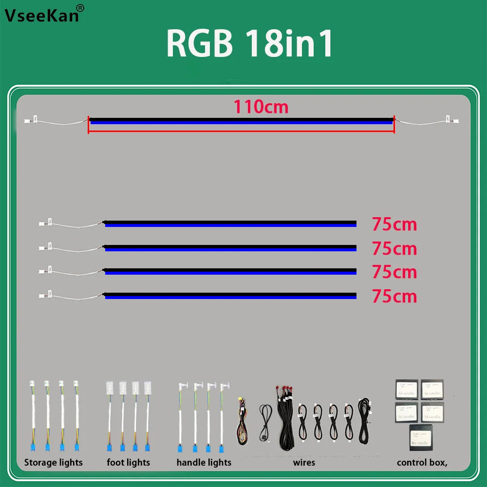 Car Ambient Light 24in1 22in1 18in1Dual Zone Symphony