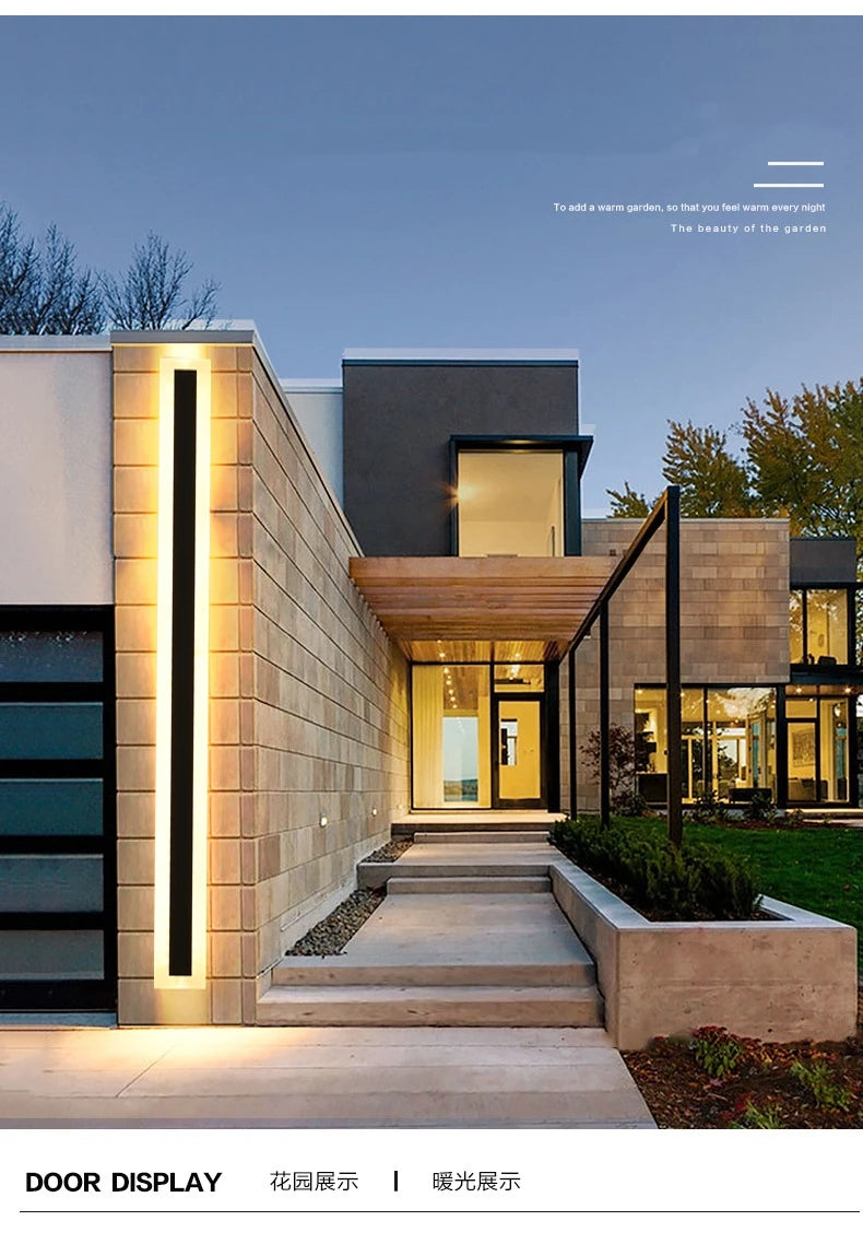 Outdoor Long Strip RGB LED Wall Lamp Remote/Tuya WiFi APP