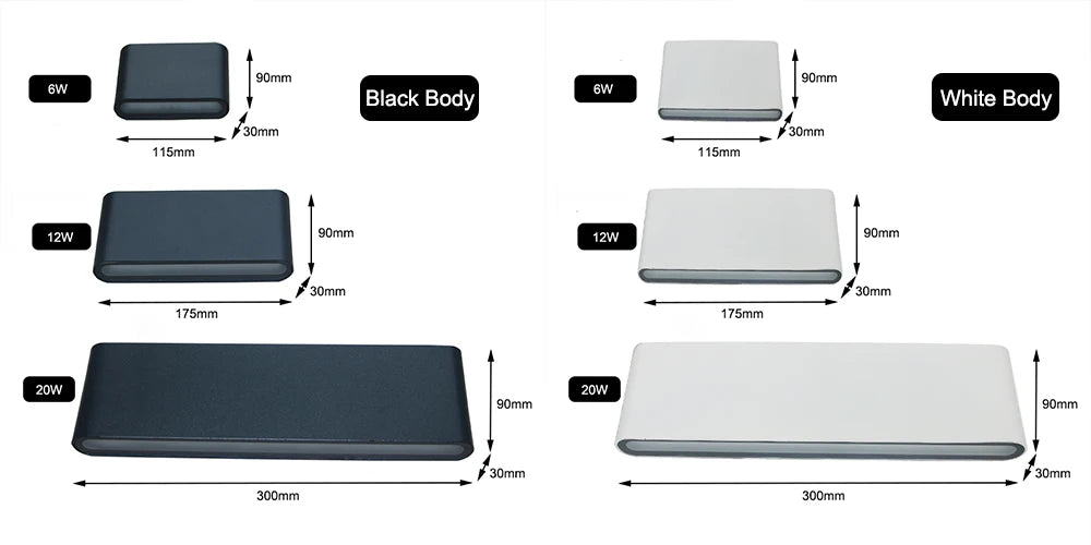 6W 12W 24W LED Outdoor Waterproof Wall Lamp