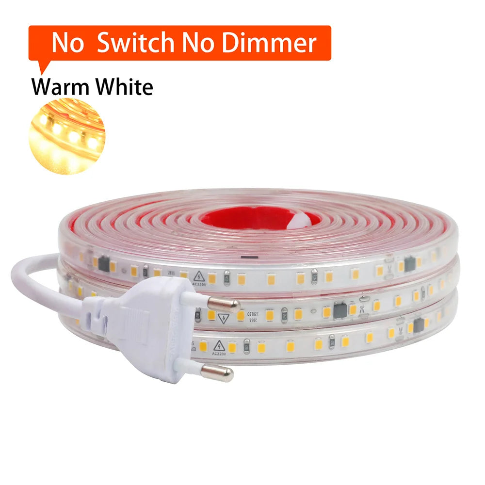 Dimmable 220V 2835 Led Strip Light with Dimmer Switch Adhesive Tape