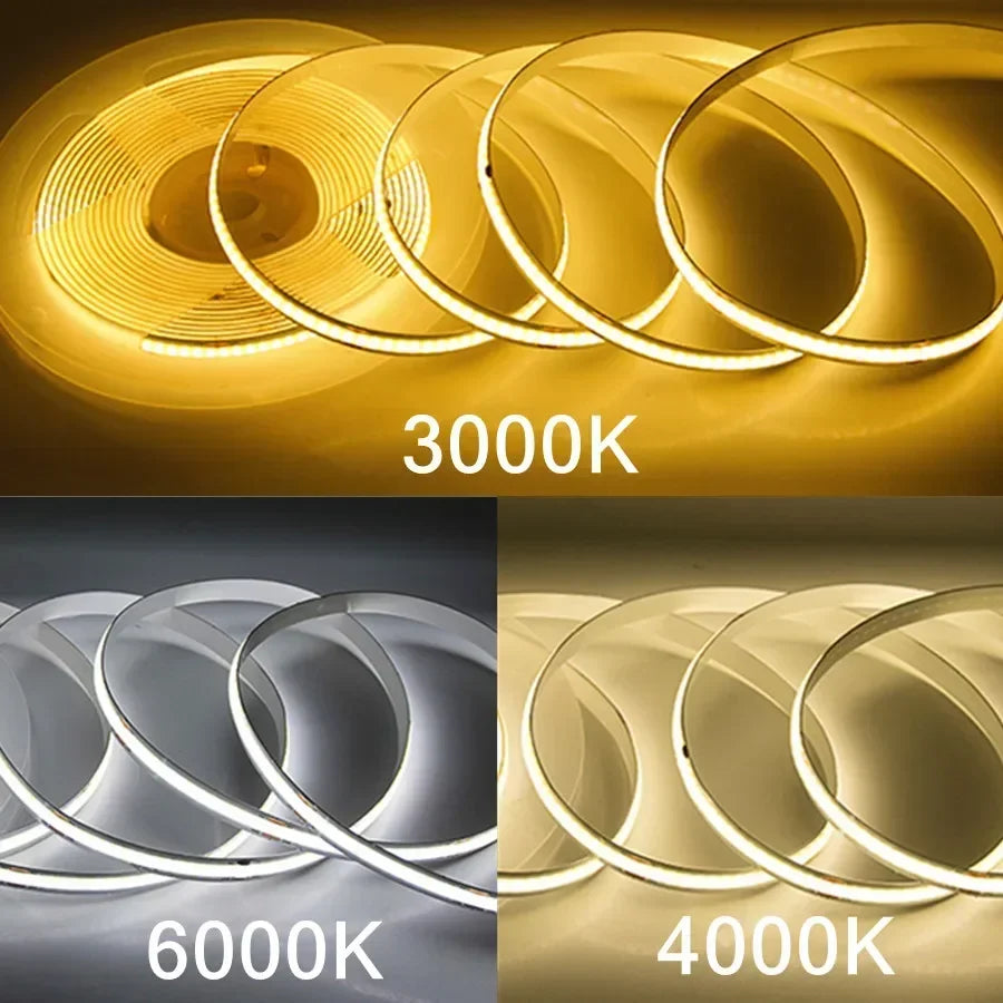 220V COB LED Strip 0.5M-10M Flexible Tape Light Smart
