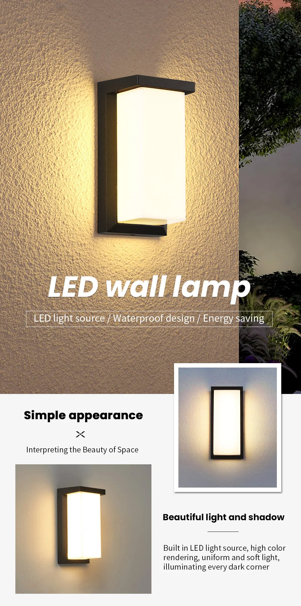 Led Outdoor Wall Light Waterproof IP66 Motion Sensor Led Outdoor