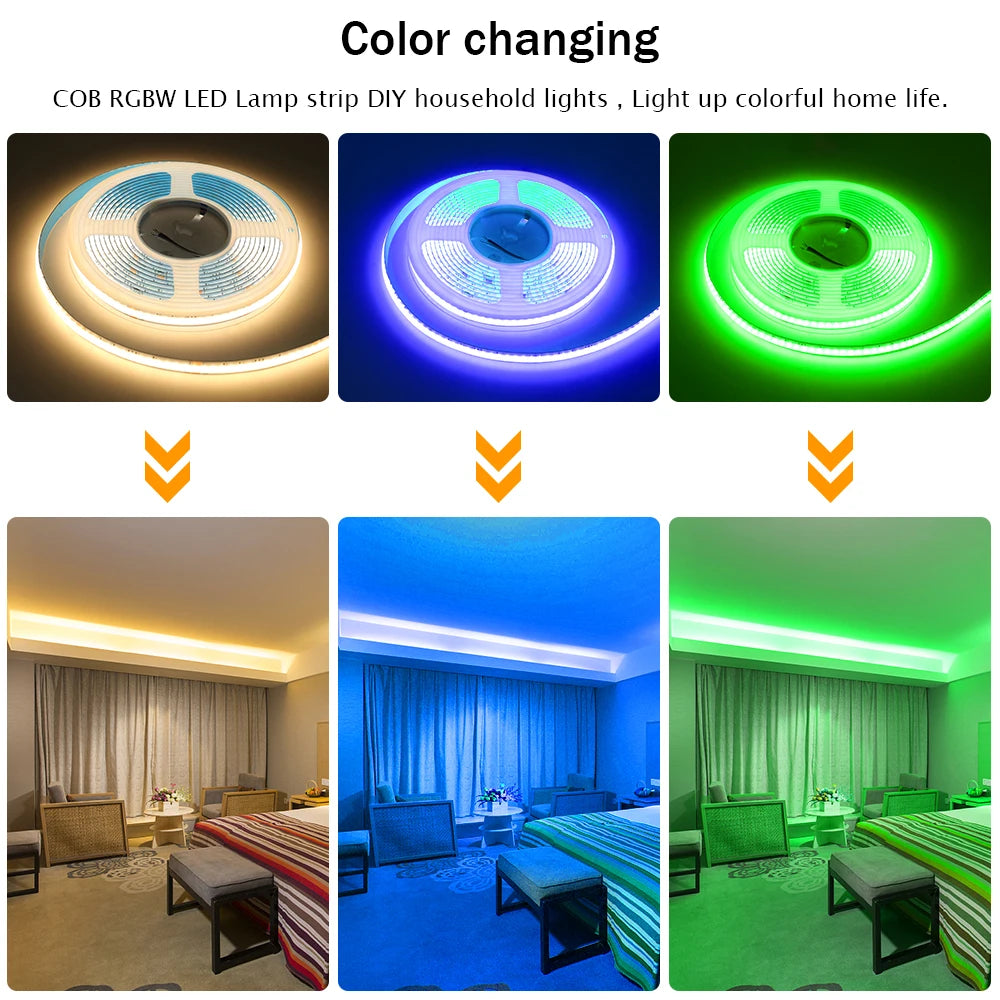 DC 12V 24V COB LED Strip RGBCCT High Bright Led Tape Diode