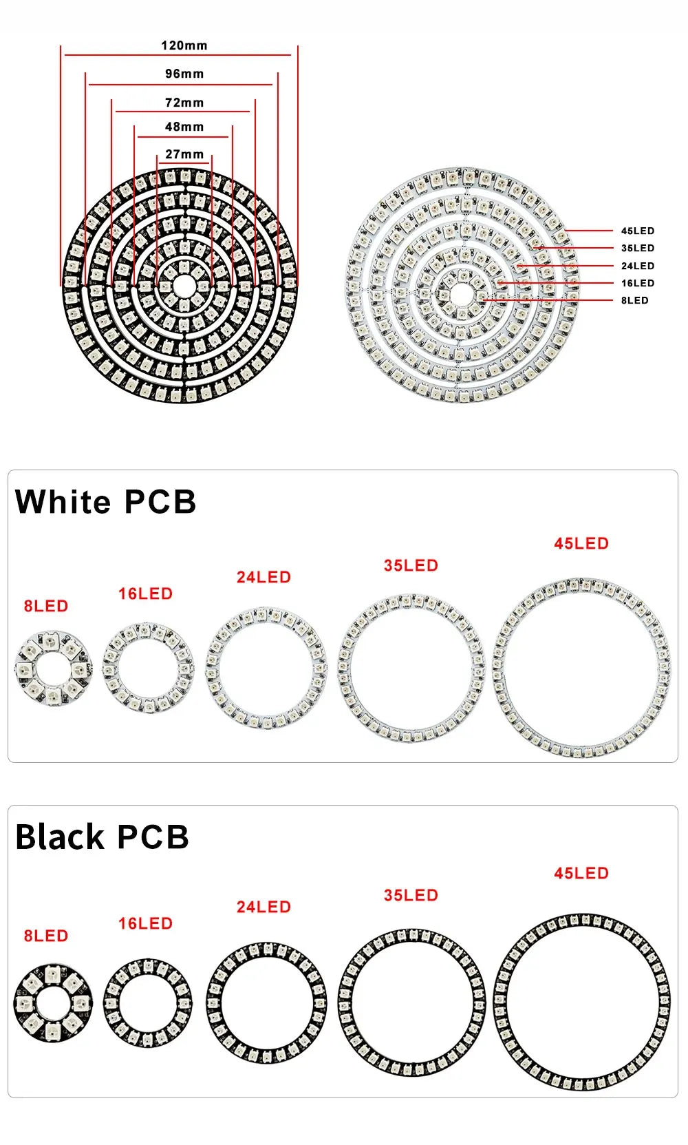 USB RGB Led Ring WS2812B With 28Keys BT Music Controlle