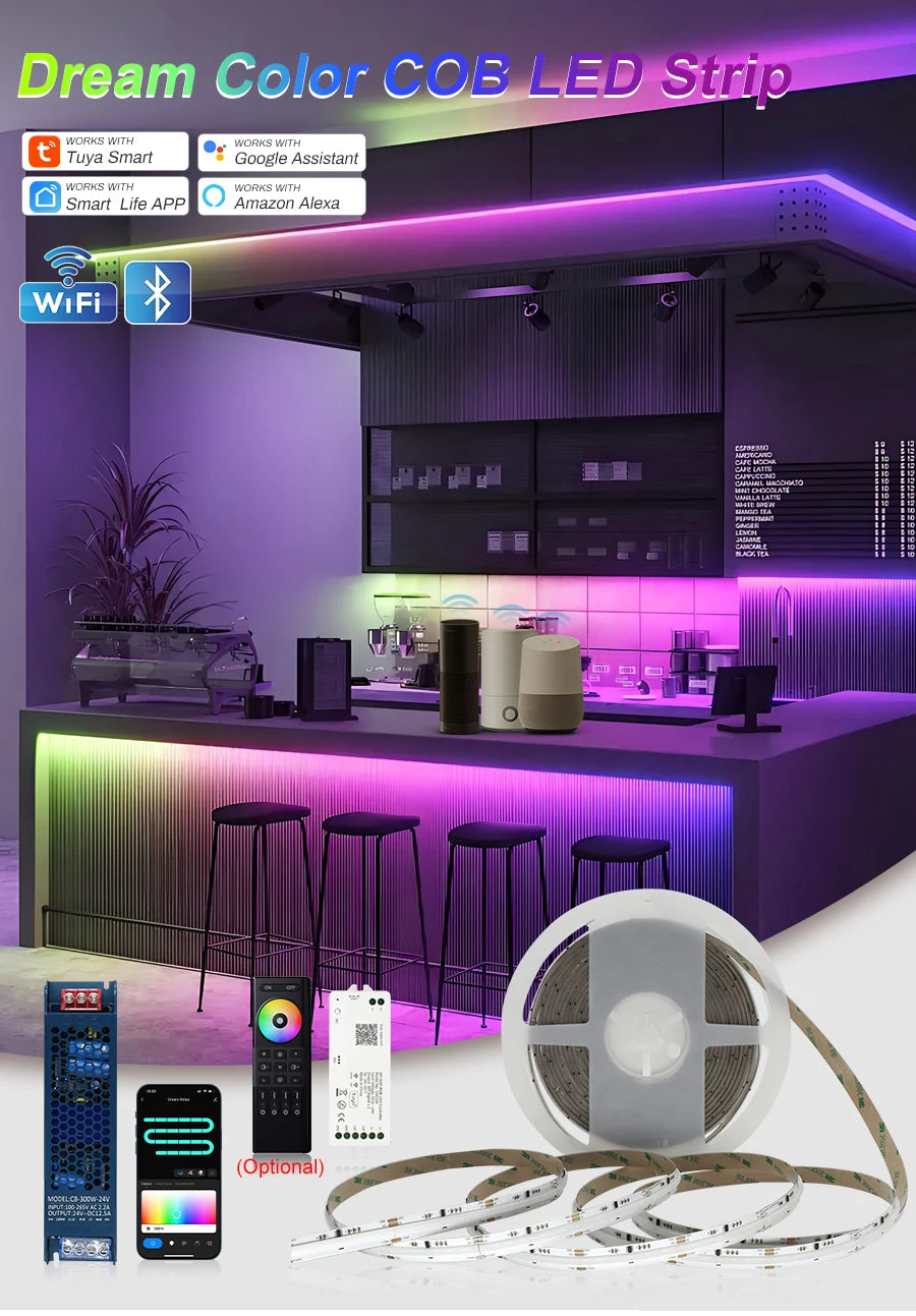 RGB-IC COB LED Strip with Tuya Wifi Controller LED Tape