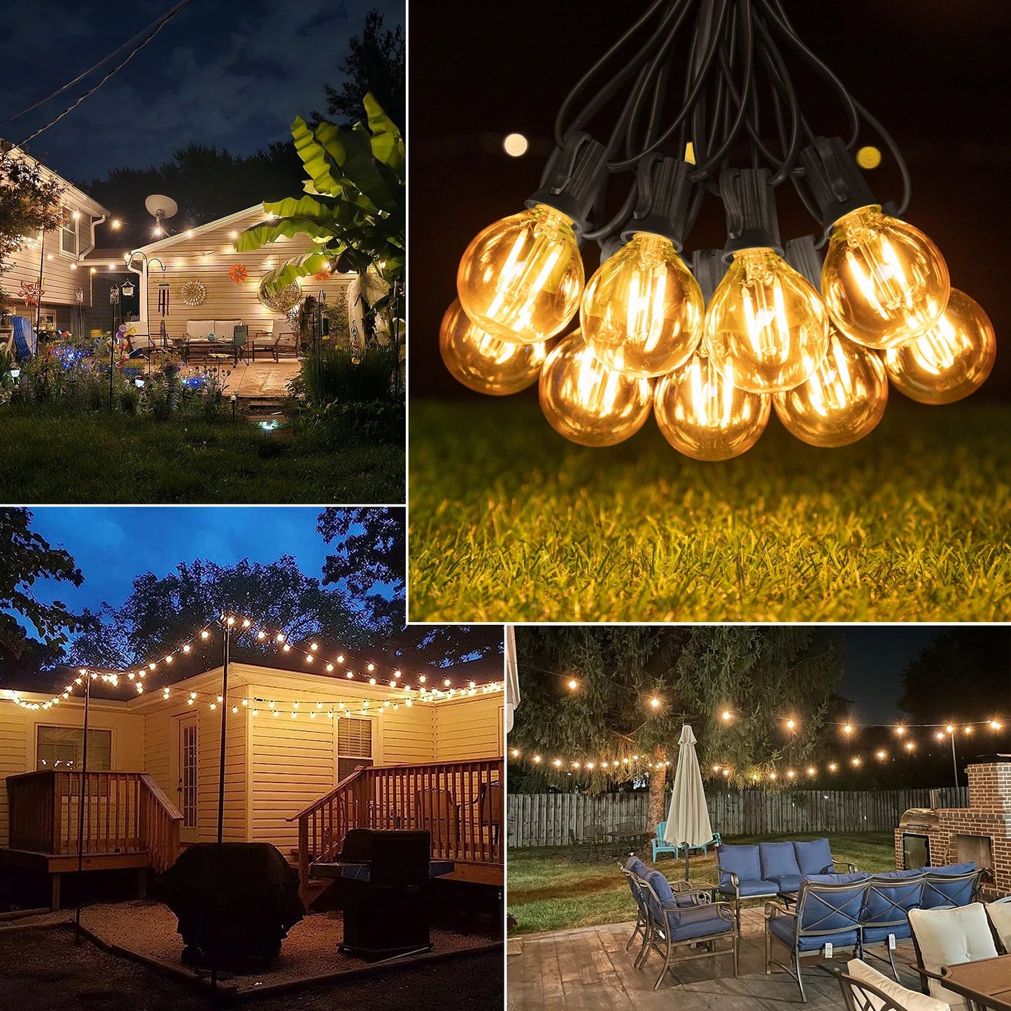 G40 Decoration Outdoor LED String Lights Amber Glass Bulb