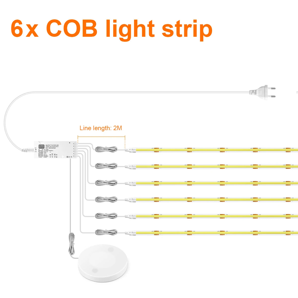 Under Cabinet Collection Display COB LED Strip Light Touch Sensor
