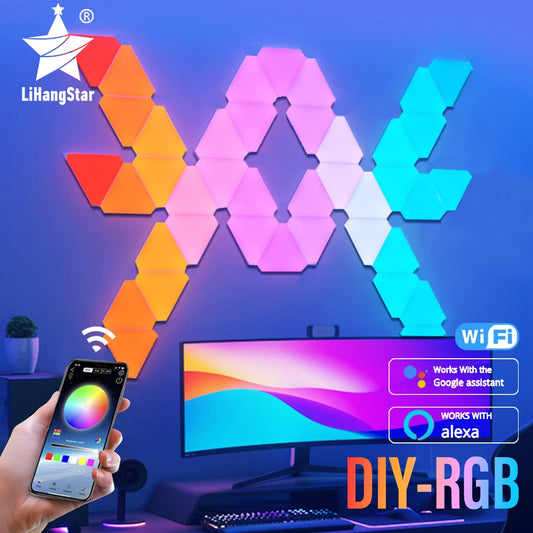 LED smart WIFI triangle wall light RGB indoor atmosphere light APP