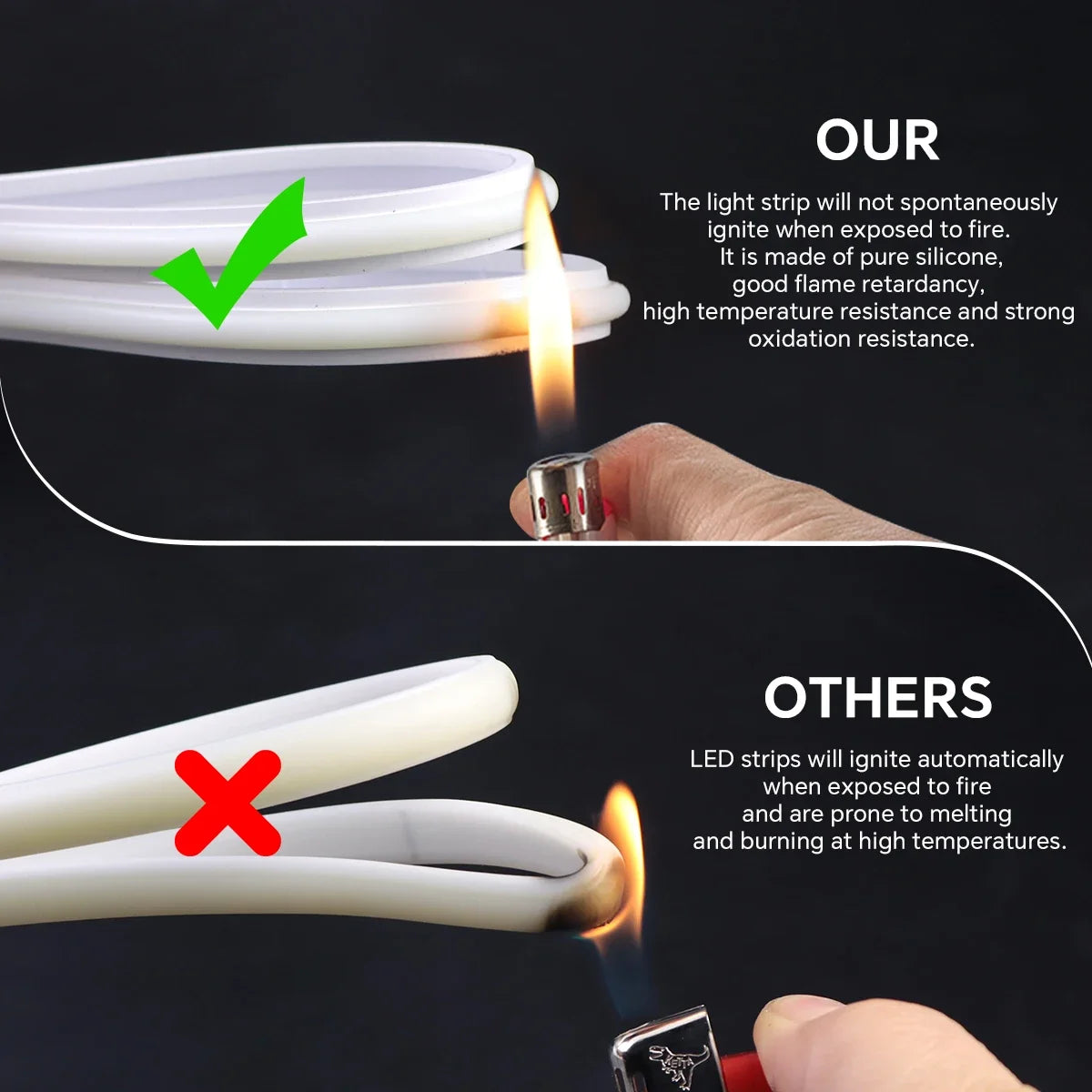 1-30M Flexible Solid Silicone COB LED Strip 220V for Home Ambience Decor