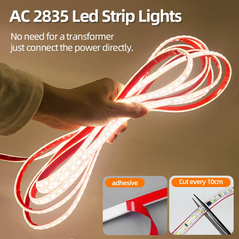 AC 220V LED Strip Light Waterproof Flexible Ribbon Tape
