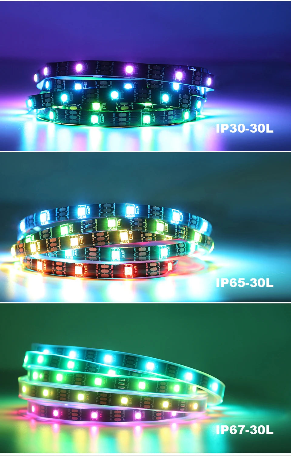 WS2812B Led Lights DC5V RGB Led Strip Light Individually Addressable