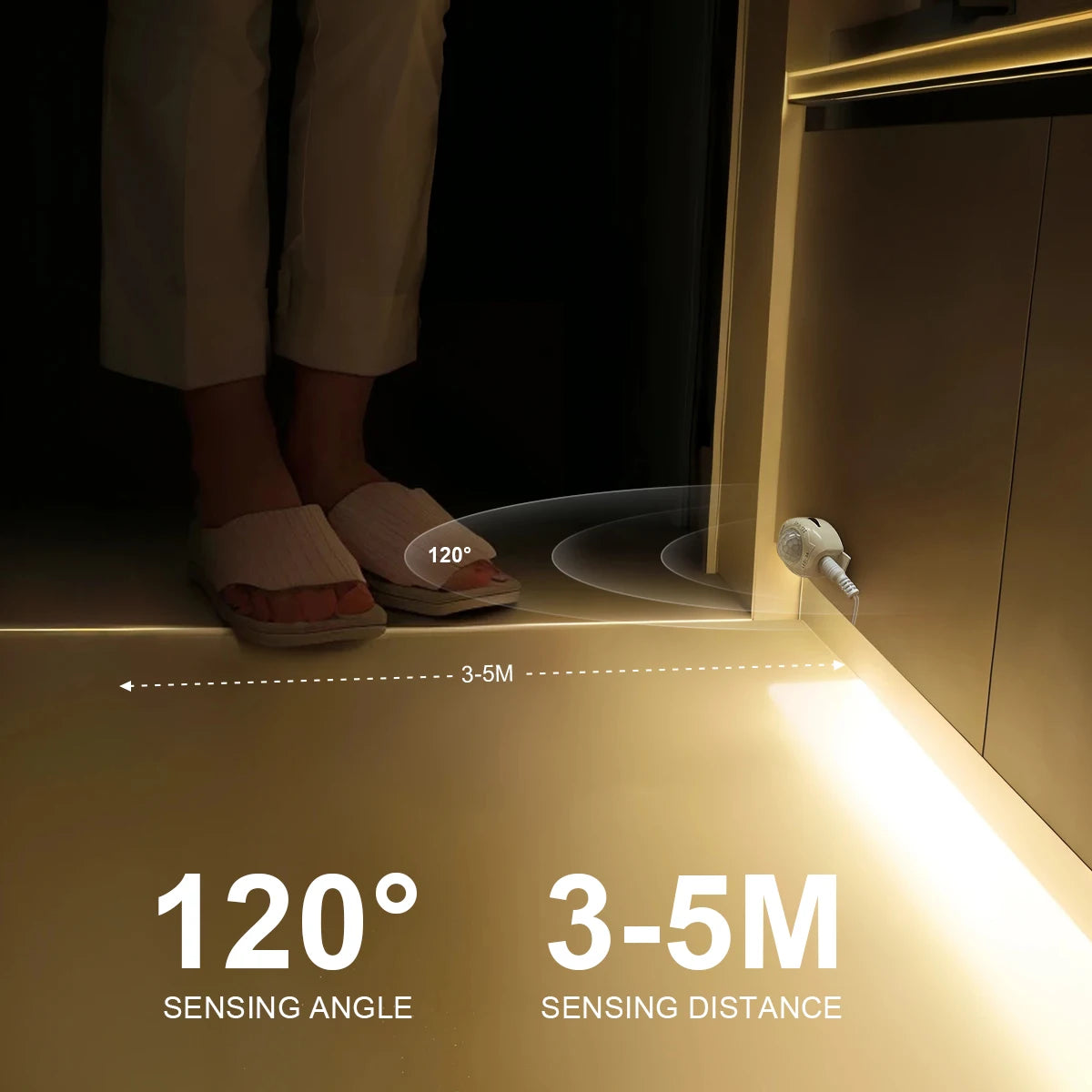 LED Strip with Motion Sensor Waterproof DC 12V Wardrobe Closet