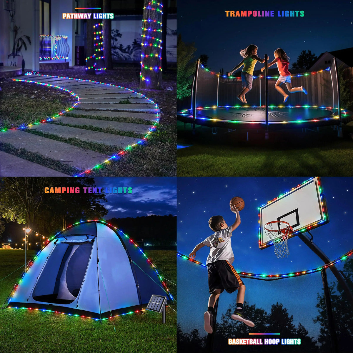 Solar Rope Lights Solar LED Light Path Deck Outdoor Garden Solar String Lights