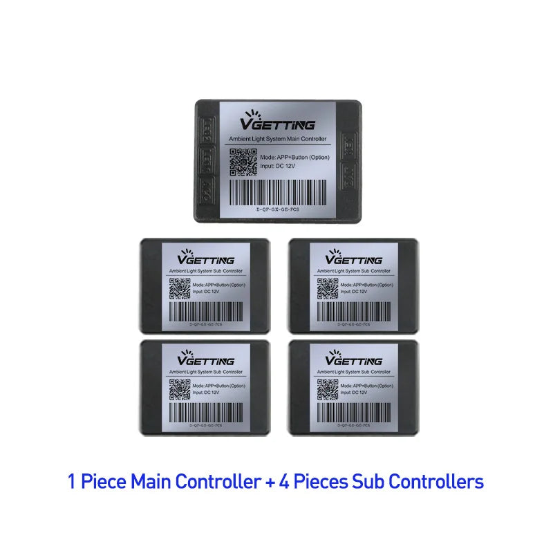 18 in 1 Car Ambient Light 64 Color Acrylic Strips App Control