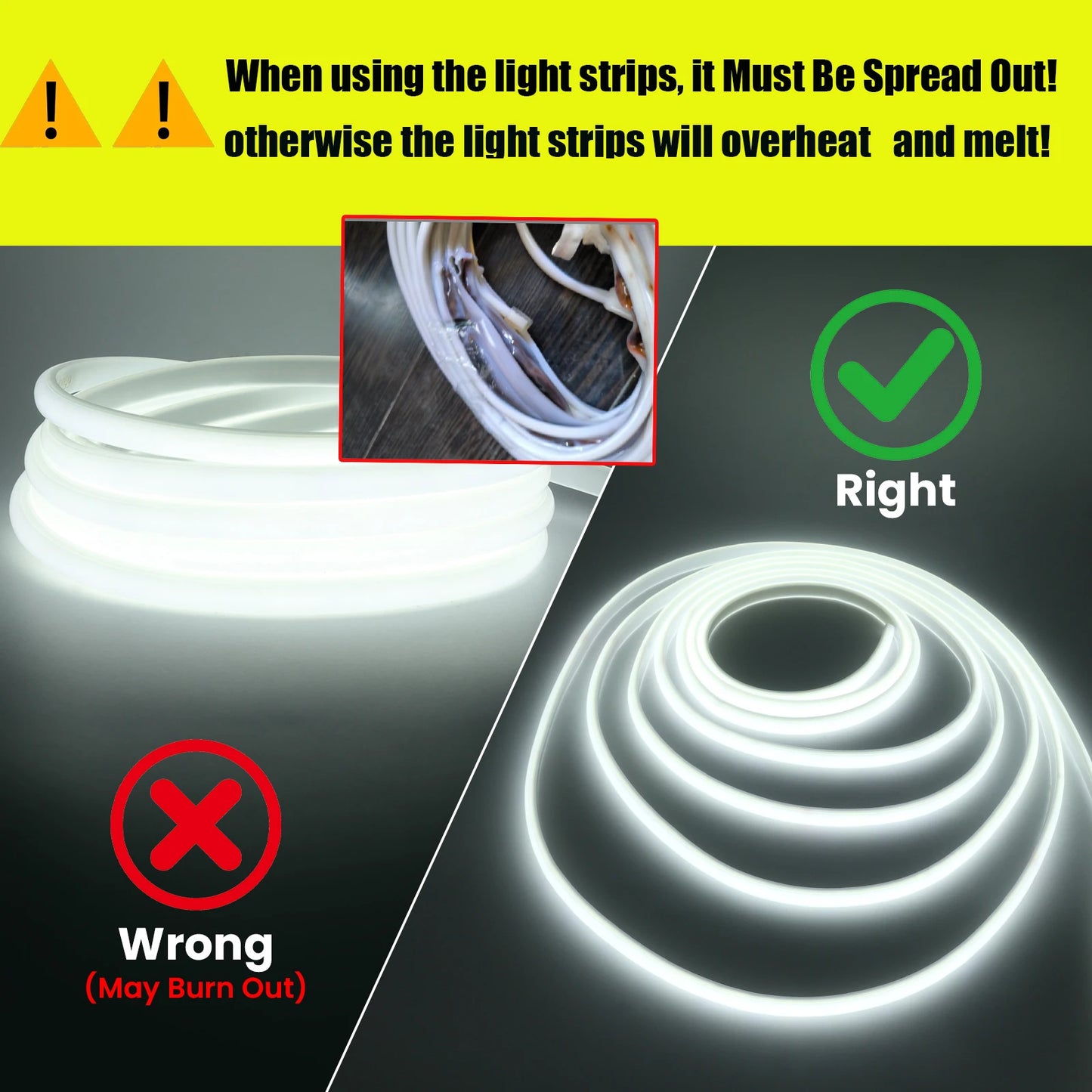 IP68 Waterproof COB Neon Strip 320Leds/ Outdoor Garden Decor