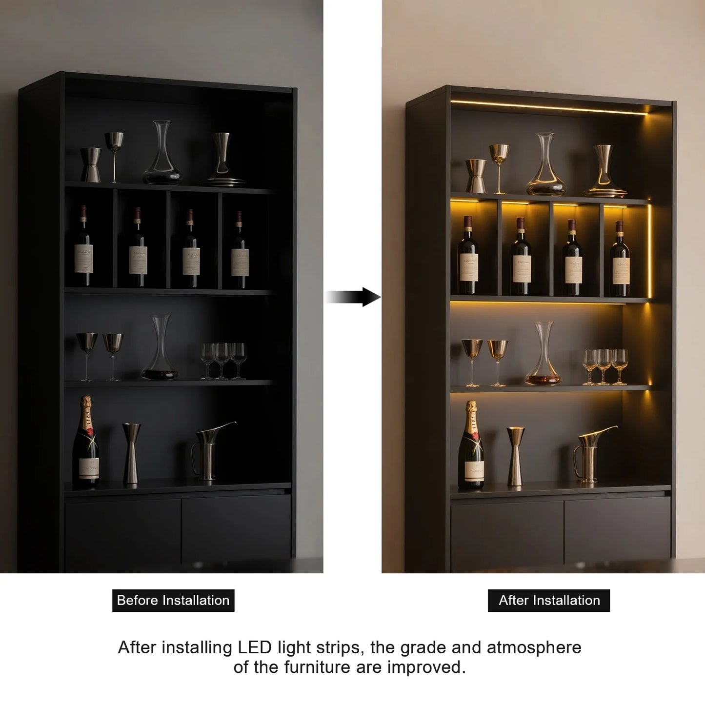 Under Cabinet COB LED Strip Light Collection Display