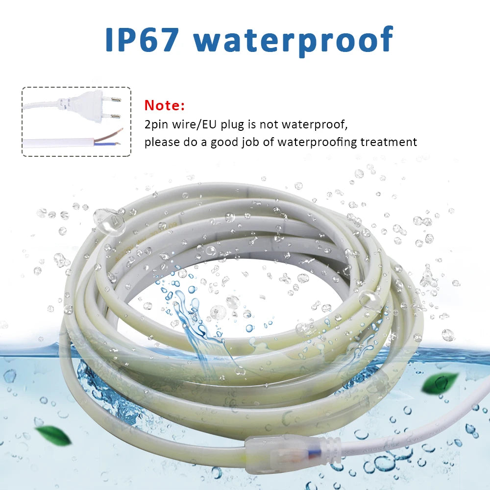 220V IP67 Waterproof COB Led Strip 3000K 4000K 6000K 240LEDs