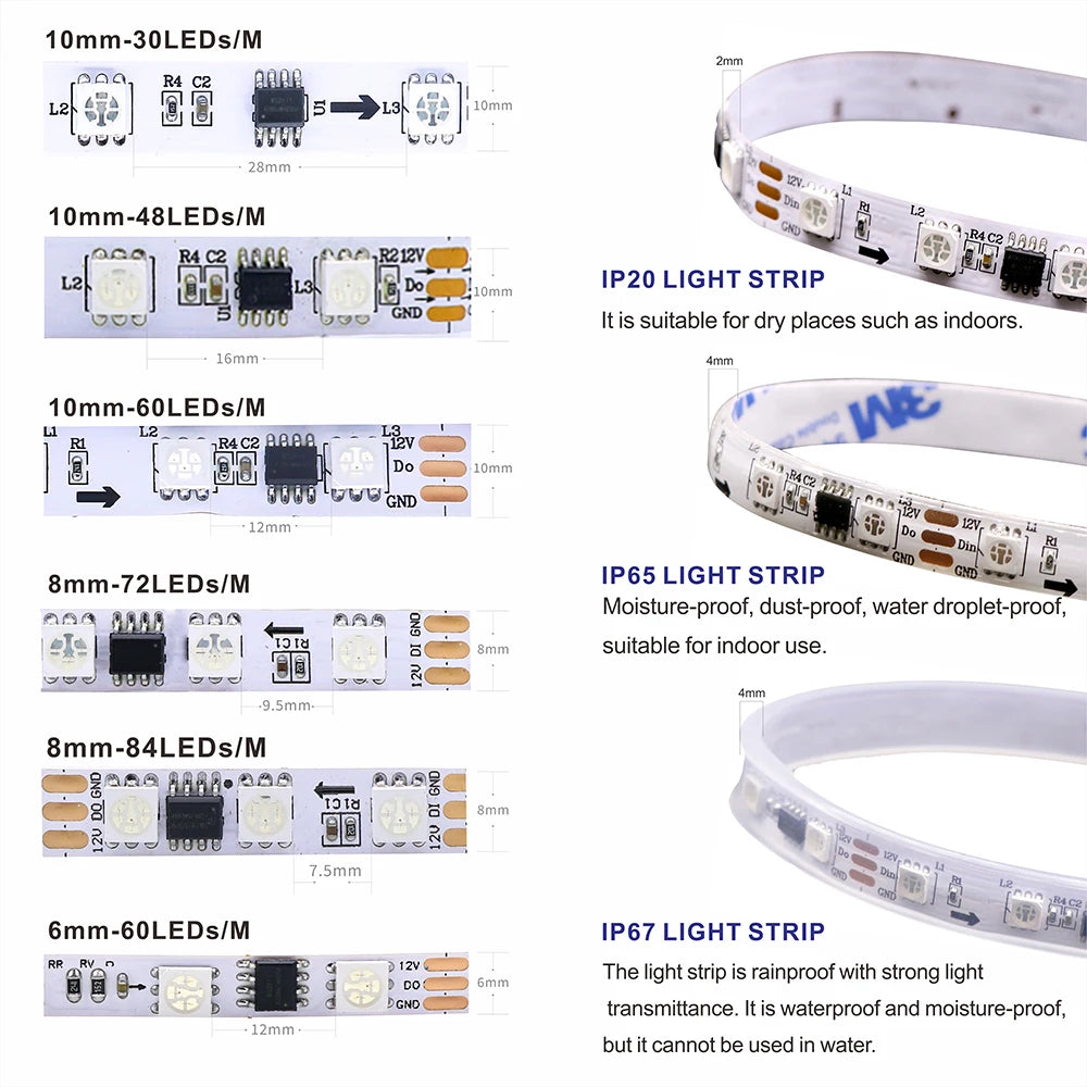 SPI Color LED Addressable Programmable LED Light
