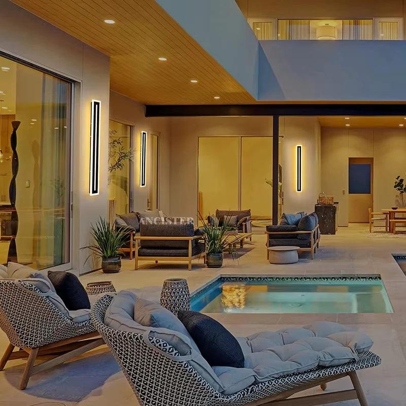 Outdoor waterproof IP65LED long strip wall lamp modern