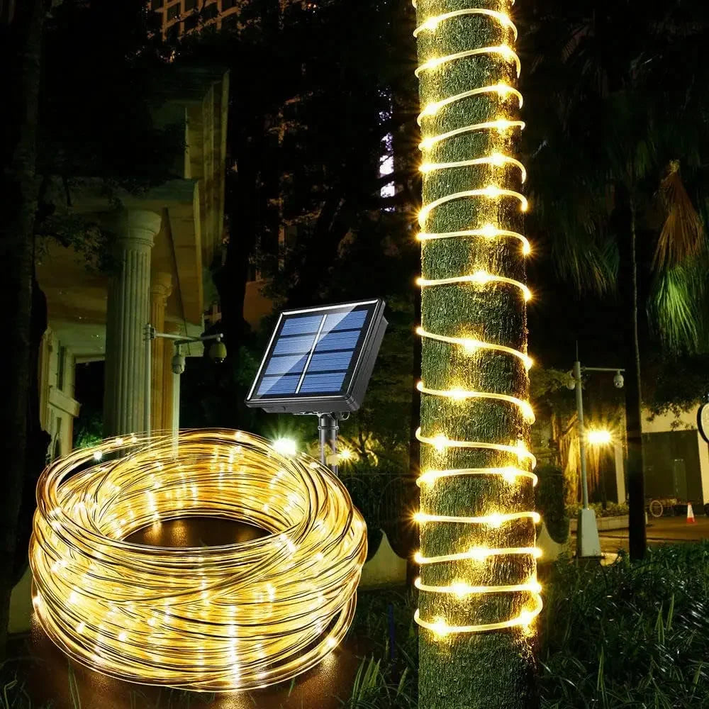 300LED Solar Rope Strip Light Outdoor Fairy Light Strings