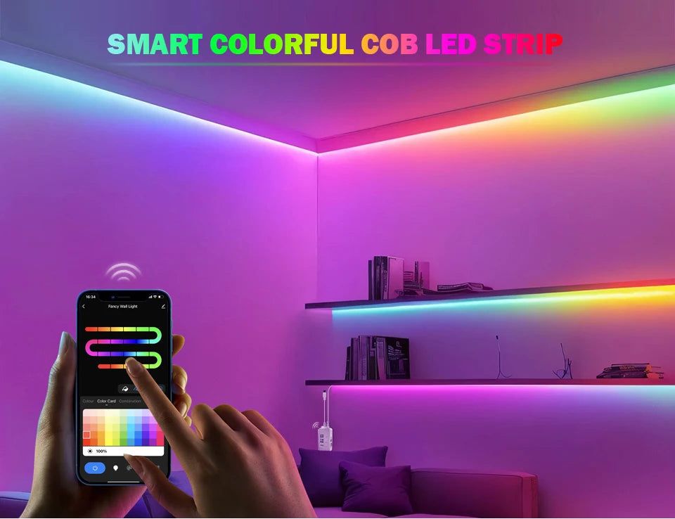 Tuya Smart WIFI RGBIC COB LED Strip Light Tape Addressable