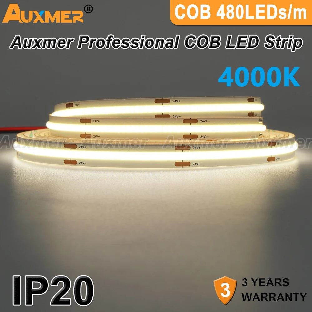 Professional COB 480LEDs/m LED Strip Light CRI90 High Density