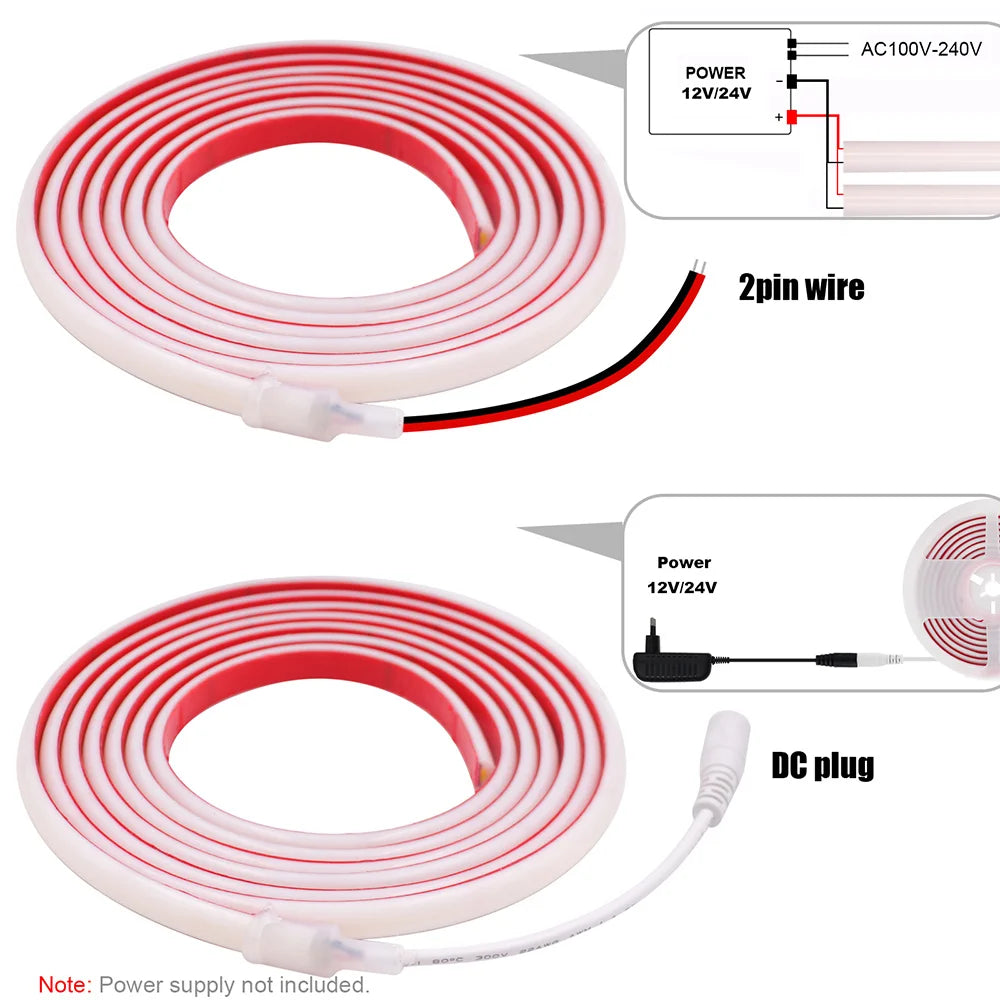 IP68 Waterproof Led Neon Strip Light Tape 12V 24V 320 LEDs