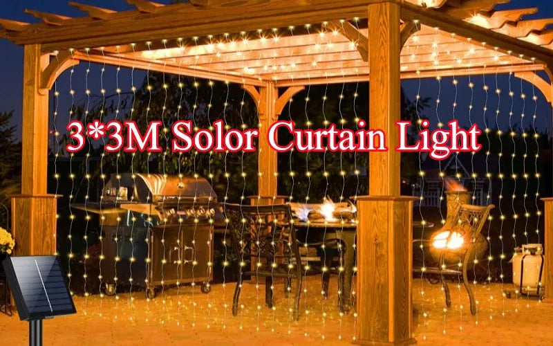 300LED Solar Rope Strip Light Outdoor Fairy Light Strings