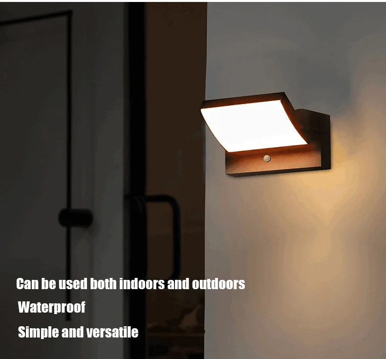 Motion Sensor Outdoor Wall Lamp IP65 Waterproof LED Porch